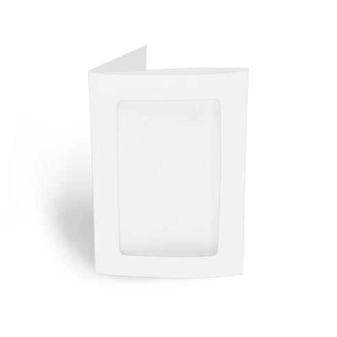Passepartoutkarte rechteck 3-Fach DIN A6 in puderweiss