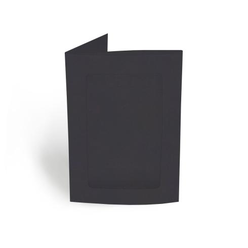 Passepartoutkarte rechteck 3-Fach DIN A6 in kraft saphirblau