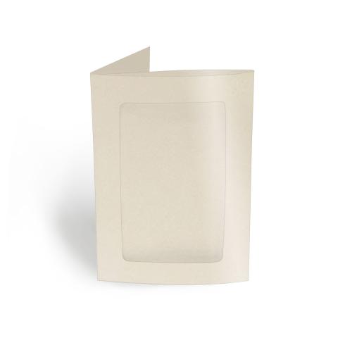 Passepartoutkarte rechteck 3-Fach DIN A6 in metallic-champagner