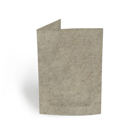 Passepartoutkarte rechteck 3-Fach DIN A6 in recycling silphie