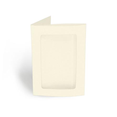 Passepartoutkarte rechteck 3-Fach DIN A6 in struktur naturell