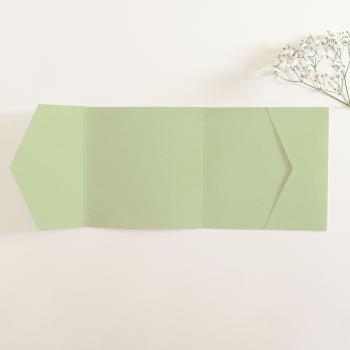 Pocketfold-Karte Quer-Format quadratisch (15x15) Recycling-Karton "Kraft Recycling Kiwi" Basic Line