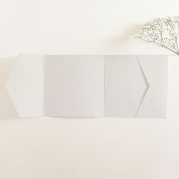 Pocketfold-Karte Quer-Format quadratisch (15x15) Recycling-Karton "Kraft Wollweiss" Basic Line