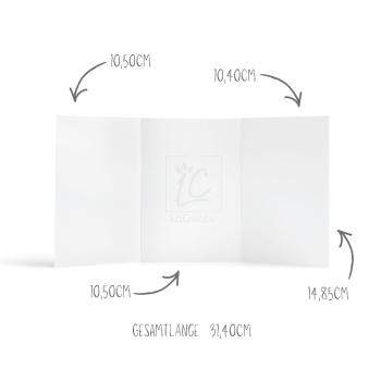 Preview: Trippelkarte - Leporello 220g/m² DIN A6 3-Fach in struktur naturell