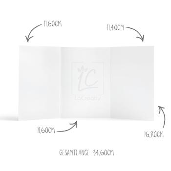 Preview: Trippelkarte - Leporello 220g/m² DIN B6 3-Fach in struktur naturell