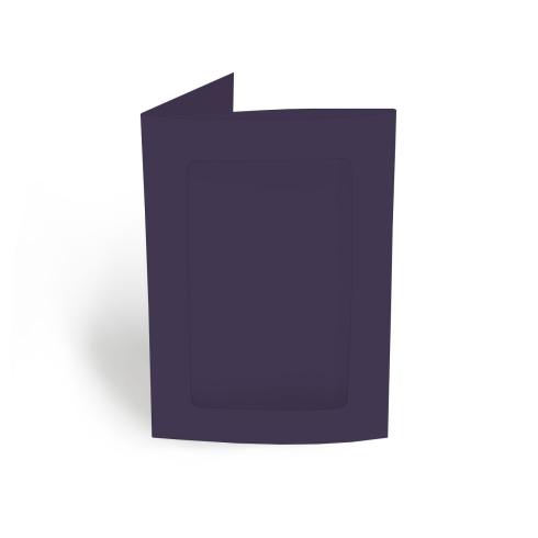 Passepartoutkarte rechteck 3-Fach DIN A6 in aubergine