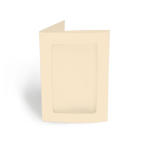 Passepartoutkarte rechteck 3-Fach DIN A6 in creme