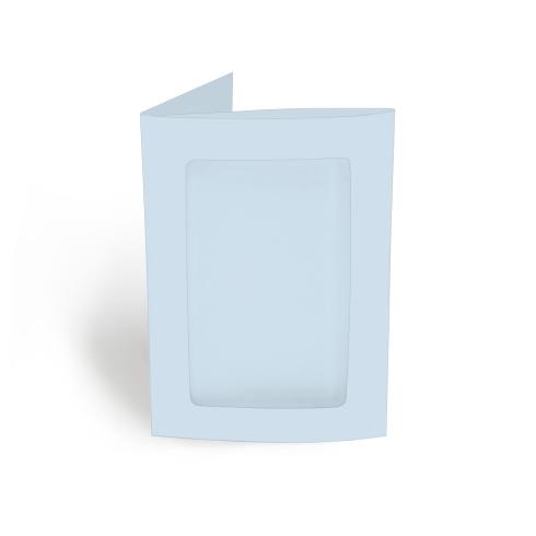 Passepartoutkarte rechteck 3-Fach DIN A6 in hellblau