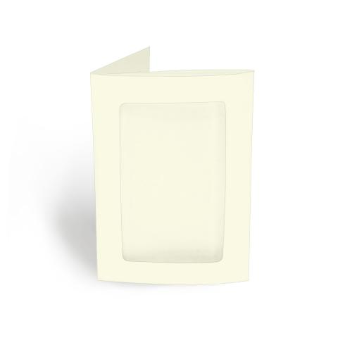 Passepartoutkarte rechteck 3-Fach DIN A6 in hellcreme