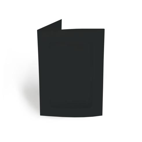 Passepartoutkarte rechteck 3-Fach DIN A6 in schwarz