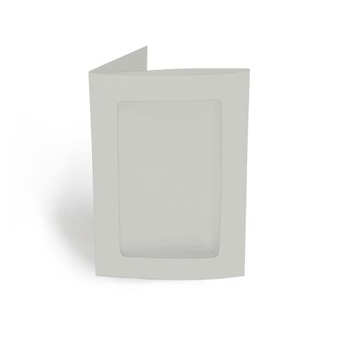 Passepartoutkarte rechteck 3-Fach DIN A6 in seidengrau