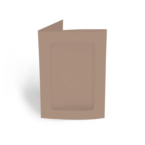 Passepartoutkarte rechteck 3-Fach DIN A6 in taupe