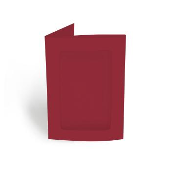 Passepartoutkarte rechteck 3-Fach DIN A6 in weinrot