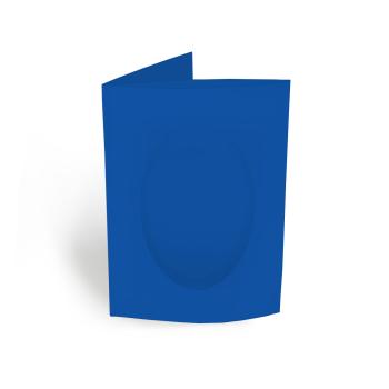 Passepartoutkarte oval 3-Fach DIN A6 in Royalblau