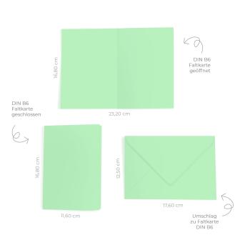 Faltkarte mit Briefumschlag DIN B6 in pastell grün