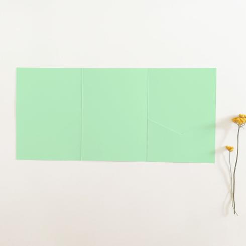 Pocketfold-Karte B6 Tripple Premium-Karton "Pastell Grün" Basic Line
