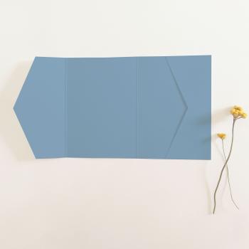 Pocketfold-Karte B6 seitlich Premium-Karton "Graublau" Basic Line