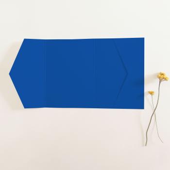 Pocketfold-Karte B6 seitlich Premium-Karton "Royalblau" Basic Line