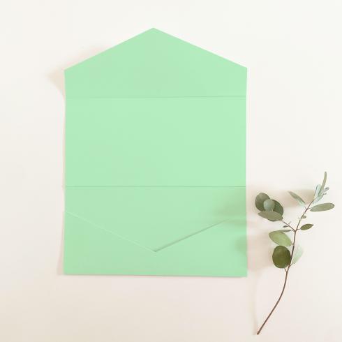 Pocketfold-Karte DIN Lang Premium-Karton "Pastell Grün" Basic Line