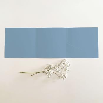 Trippel-Pocketfold-Karte quadratisch (15x15) Premium-Karton "Graublau" Basic Line