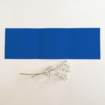 Trippel-Pocketfold-Karte quadratisch (15x15) Premium-Karton "Royalblau" Basic Line