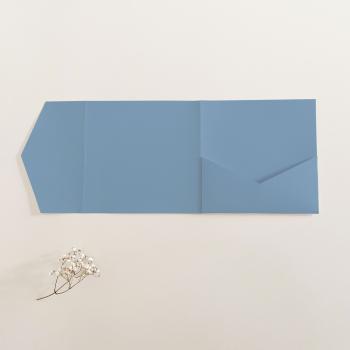 Pocketfold-Karte Quadrat (15x15) Premium-Karton "Graublau" Exklusiv Line