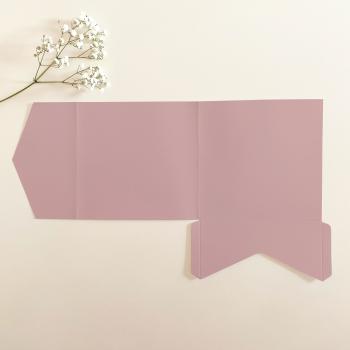 Pocketfold-Karte Quadrat (15x15) Premium-Karton "Altrosa" Exklusiv Line