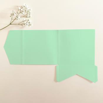 Pocketfold-Karte Quadrat (15x15) Premium-Karton "Pastell Grün " Exklusiv Line