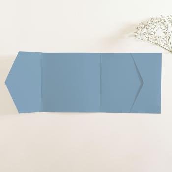 Pocketfold-Karte Quer-Format quadratisch (15x15) Premium-Karton "Graublau" Basic Line