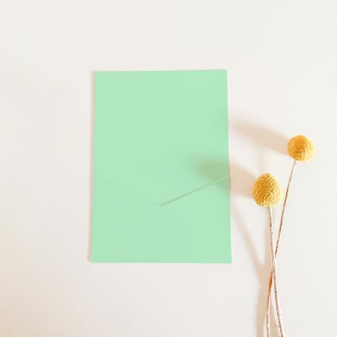 Simple-Pocket-Karte B6 Premium-Karton "Pastell Grün"