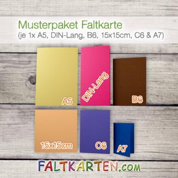 Musterpaket Faltkarte (je 1x A6, B6, DIN-Lang, 10x10cm, 15x15cm, A7 und A5)