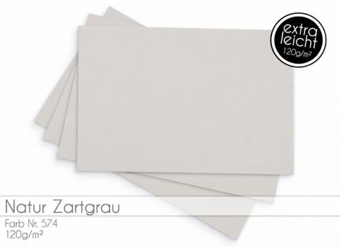 Tonkarton - Tonpapier DIN A4 120g/m² - 25 Bogen in natur zartgrau