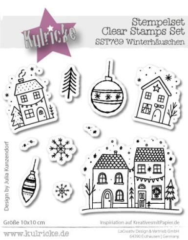Kulricke Stempelset "Winterhäuschen" 10x10cm Clear Stamp 