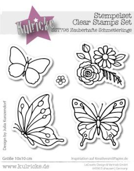 Kulricke Stempel "Zauberhafte Schmetterlinge" 10x10cm Clear Stamp