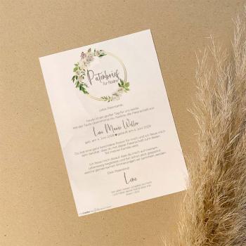 Preview: Patenbrief "Antique White" | Taufgeschenk | Taufe | Patengeschenk | personalisiert
