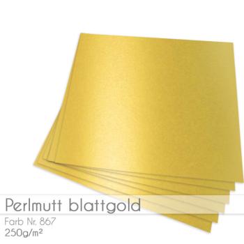 Cardstock "Metallic" 12"x12" 250g/m² (30,5 x 30,5cm) in perlmutt blattgold