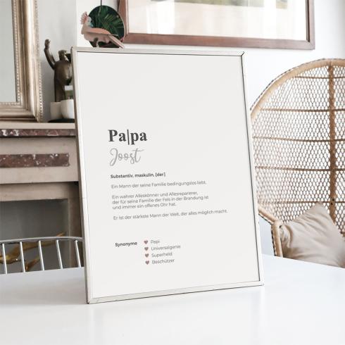 Definitionsposter "Papa 1" | Geschenkidee | Personalisiert  | individuelles Bild | Wörterbuch