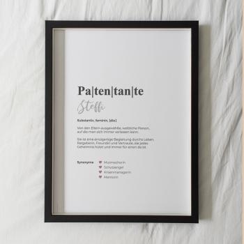 Definitionsposter "Patentante 1" | Geschenkidee | Personalisiert  | individuelles Bild | Wörterbuch