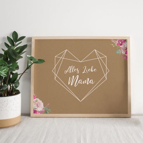 Spruchposter "Kraft Herz" quer | Geschenkidee | Personalisiert  | Muttertag | Wanddeko
