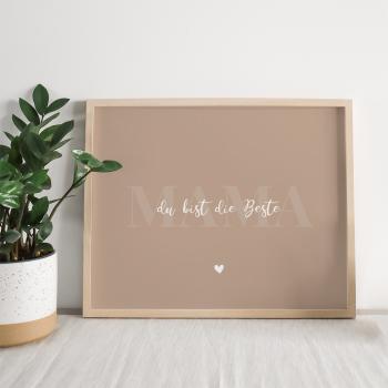 Spruchposter "Mama Nude" quer | Geschenkidee | Personalisiert  | Muttertag | Wanddeko
