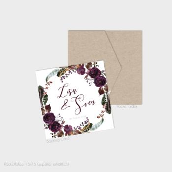 Backing-Card "Boho Violett-Flower" 14x14