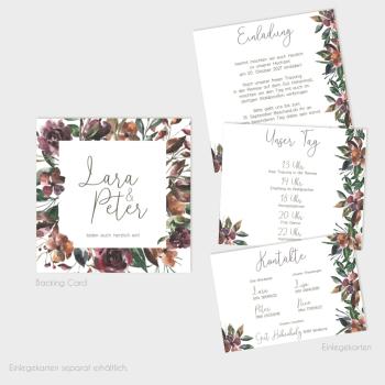 Preview: Backing-Card "Her Flowers" Quadrat 14x14