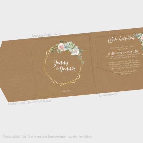 Einlegekarten-Bundle "Kraft White Roses" Quadrat 