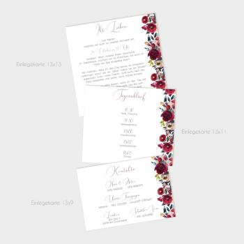 Preview: Einlegekarte "Merlot und Navy" Quadrat 13x13