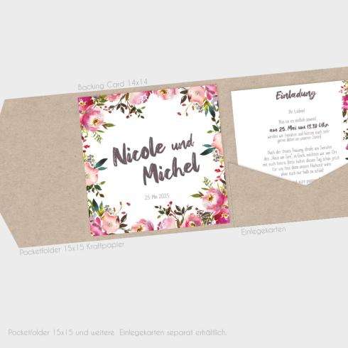 Einlegekarten-Bundle "Pink Bunch" Quadrat