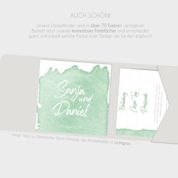 Preview: Einlegekarten-Bundle "Watercolor-Brush | Pistazie" Quadrat 