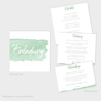 Preview: Backing-Card "Watercolor-Brush | Pistazie" Quadrat 14x14