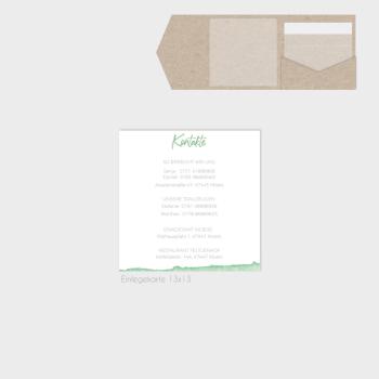 Einlegekarte "Watercolor-Brush | Pistazie" Quadrat 13x13