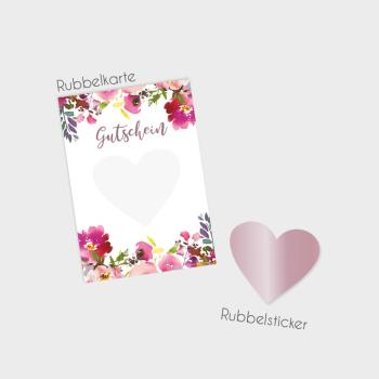 Preview: Rubbelkarte DIN A6 "Pink Bunch" | Rubbellose | Postkarten | Gutscheine | Glückslos