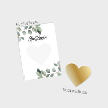 Preview: Rubbelkarte DIN A6 "Eukalyptus" | Rubbellose | Postkarten | Gutscheine | Glückslos